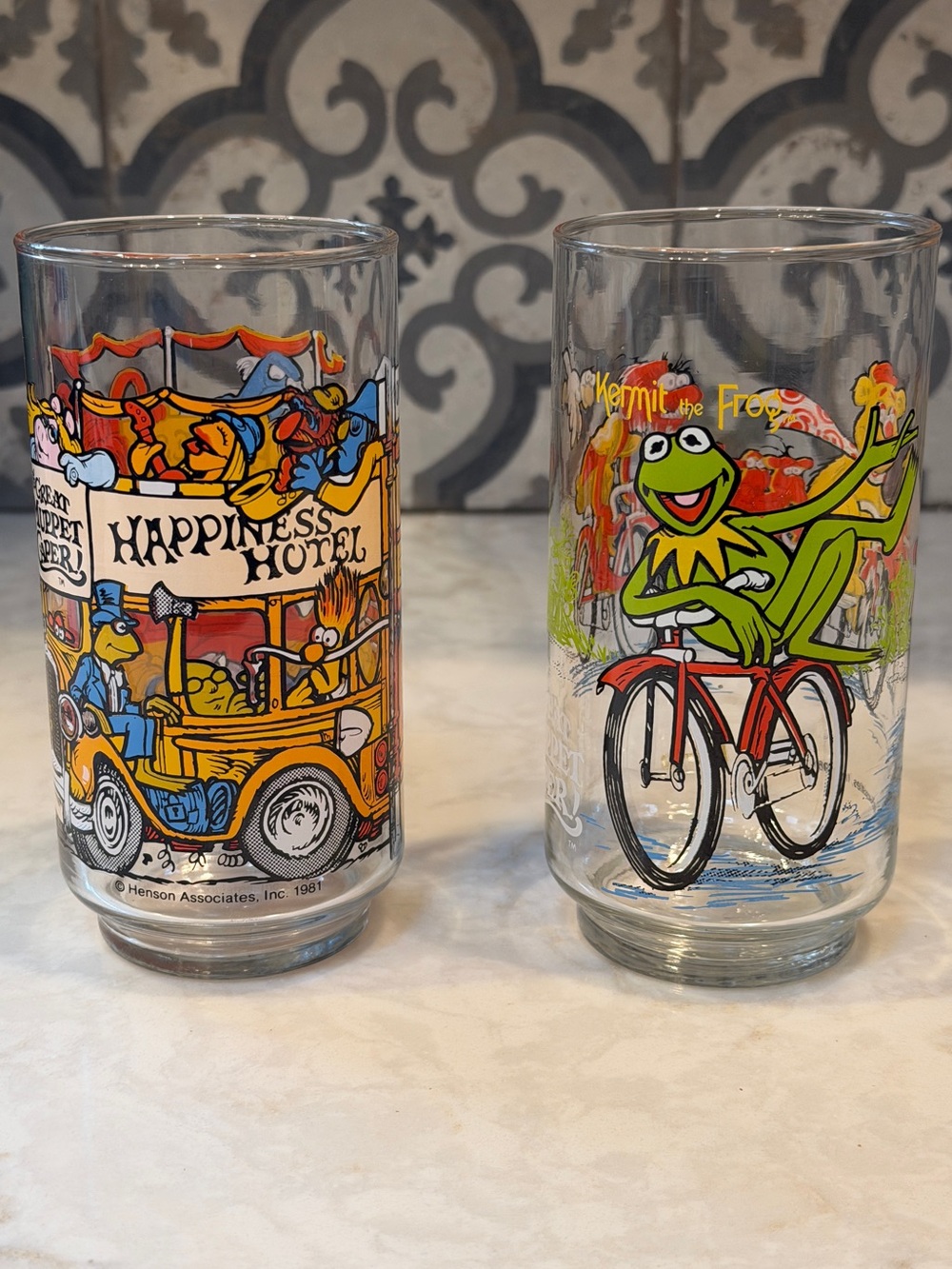 1981- Vintage McDonald's The Great Muppet Caper Glasses, set of 2- EUC